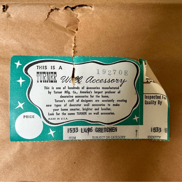 Vintage Gretchen by J. Ingwersen a Turner wall accessory - Picture 13 of 16